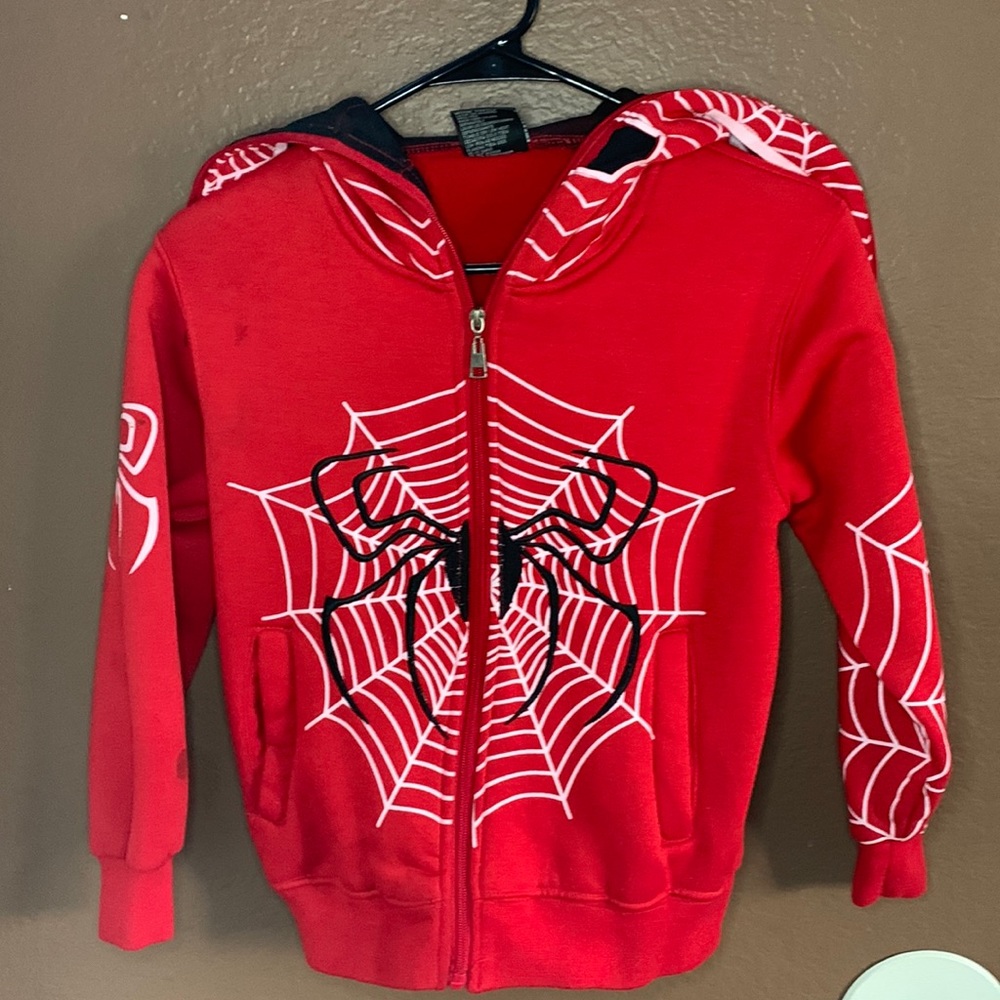 Kids spider man full zip up hoodie